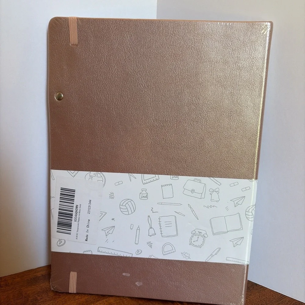 Jubtic Homework Planner Daily Assignment Tracker Large A4-Rose Gold See Descript